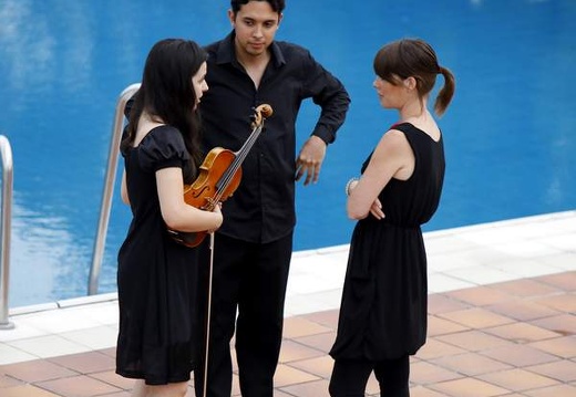 Kunstbaden im Grugabad Essen, 02.06.2017 | Chr.: Jelena Ivanovic und Folkwang Kammer Orchester