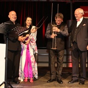Philip Glass,Maki Namekawa, Dennis Russell Davies und Prof.Franz Xaver Ohnesorg | Preis Klavier-Festivals Ruhr 2017, Zeche Zollverein, Halle 12, Essen | 12.07.2017