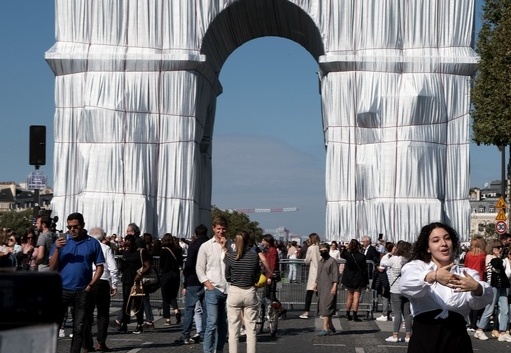 L'Arc de Triomphe, Christo Paris, 18.09.2021, Foto Ursula Kaufmann DSCF1585